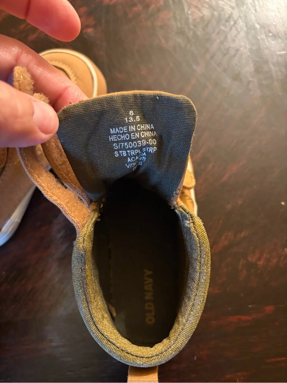 Old Navy Toddler Tan High-Top Velcro Sneakers